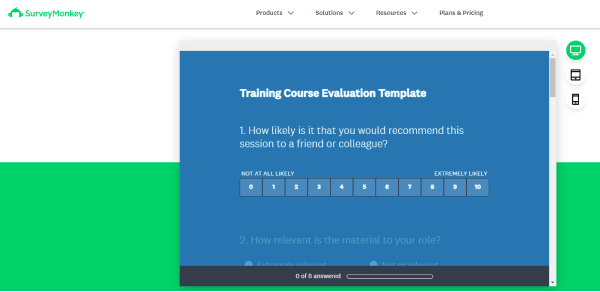 Training Evaluation Tool - SurveyMonkey