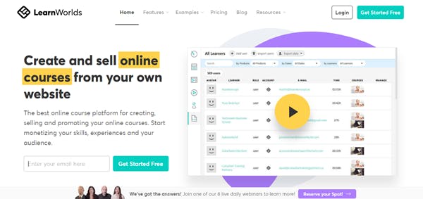 Plateforme de cours en ligne - LearnWorlds