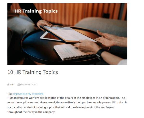 Great HR Article - Training Topics by EdApp