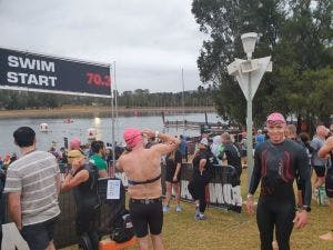 EdApp Performance Team: Western Sydney 70.3 swimming starting line