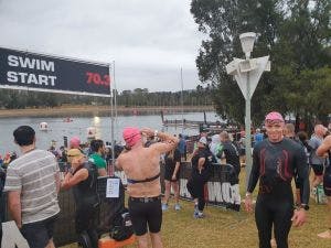 SC Training (formerly EdApp) Performance Team: Western Sydney 70.3 swimming starting line