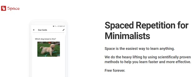 Spaced Repetition Website - Space