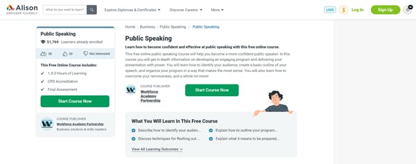Public Speaking Training Software - Alison