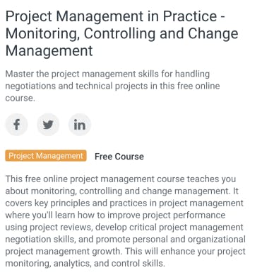 Formation gratuite gestion de projets - University of Wisconsin