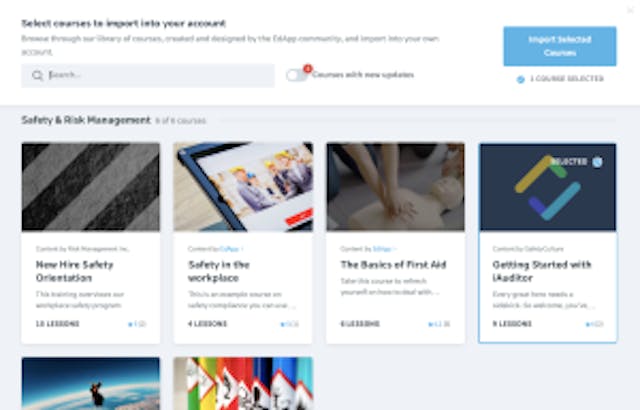 SC Training (formerly EdApp) content library with SafetyCulture