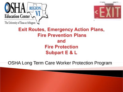 OSHA Education Center Fire Prevention Plans