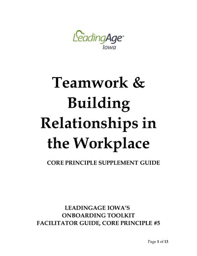 Teamwork & Building Relationships In The Workplace
