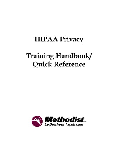 Mh Hipaa Privacy Compliance Program Training Manual