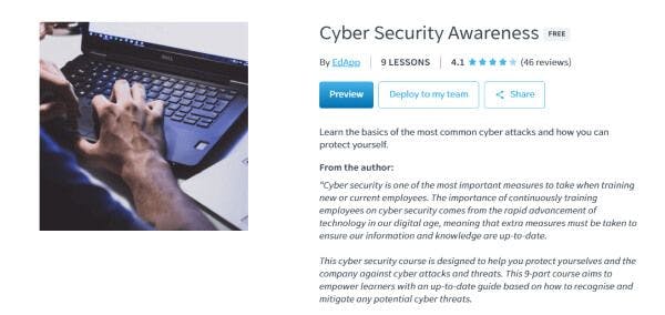 Cyber Security Requirements - EdApp Cyber Security Awareness Course