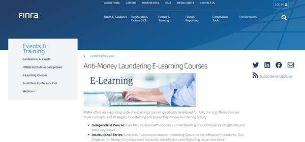 Anti Money Laundering Training Software - Finra