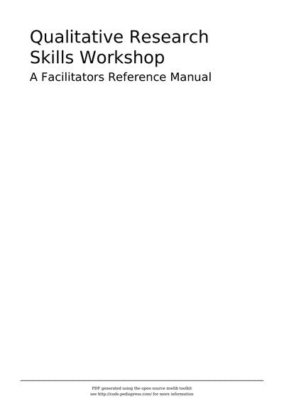 This manual presents a snapshot of how we developed a programme that enabled all of us to engage in a useful dialogue (and indeed practice various skills) about ...