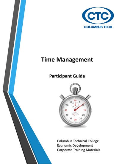 Time management training most often begins with setting goals. ... Goal setting is critical to effective time management strategies. It ... c) Manual.