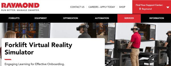 Forklift Training App - Raymond's Virtual Reality Simulator