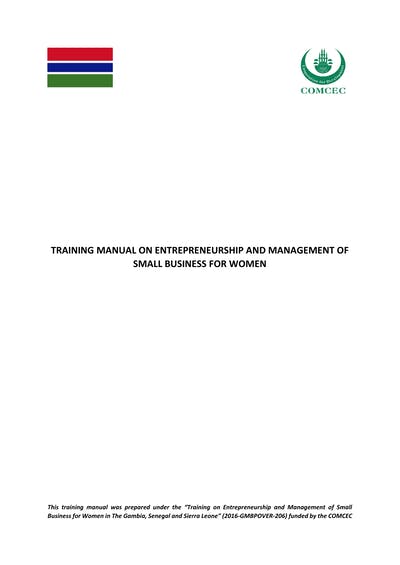 Training Manual On Entrepreneurship And Management Of 