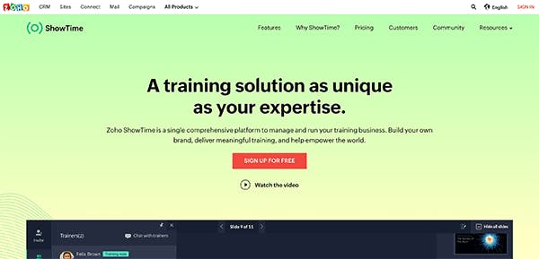 Hybrid Learning Tool - Zoho Showtime