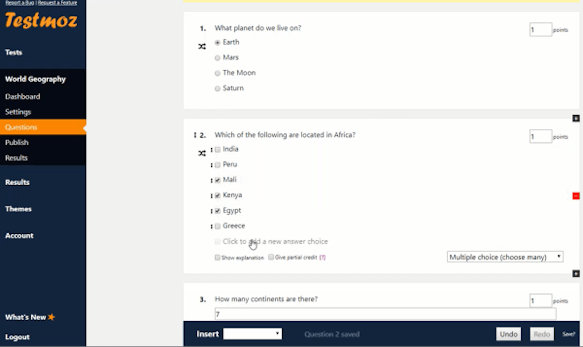 Multiple Choice Test Creator Software - Testmoz