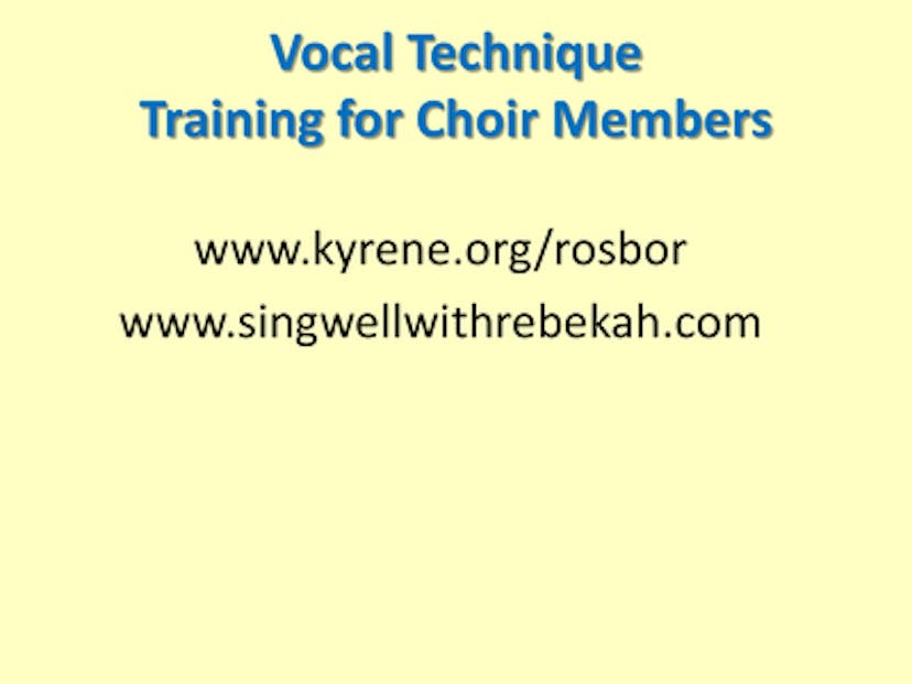 Vocal Technique Training For Choir Members