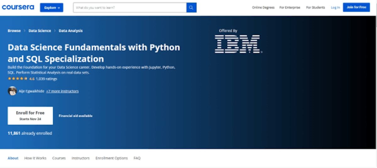 Coursera Modular Training Program - Data Science Fundamentals&nbsp;