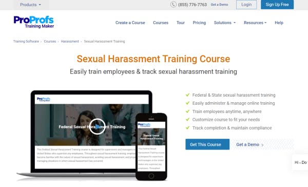 Sexual Harassment Course - Sexual Harassment Training Course (ProProfs)