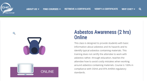 CHC Asbestos Awareness Course - Asbestos Awareness