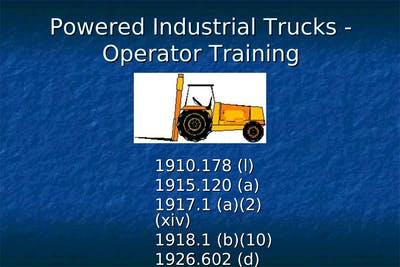 Powered Industrial Trucks Operator Training