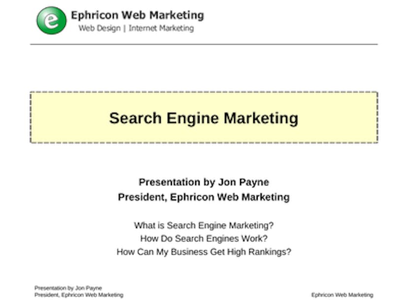 Search Engine Marketing & Optimization (seo) Overview (ppt)