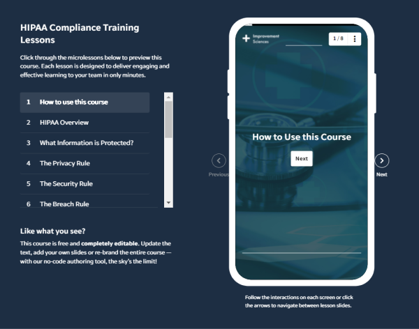 Free HIPAA Course for Employees