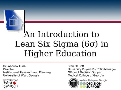 An Introduction To Lean Six Sigma