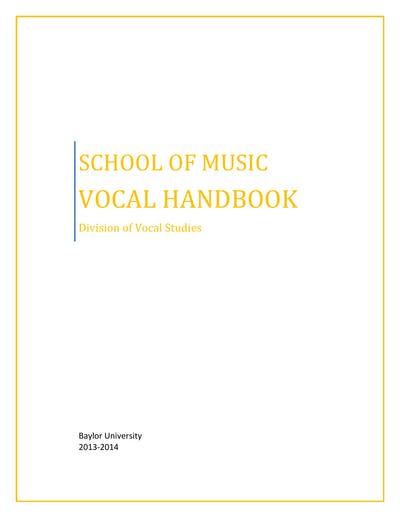 Vocal Handbook