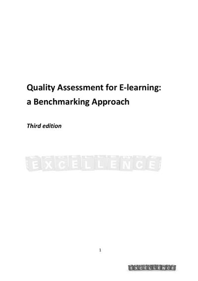 Quality Manual For E-learning In Higher Education