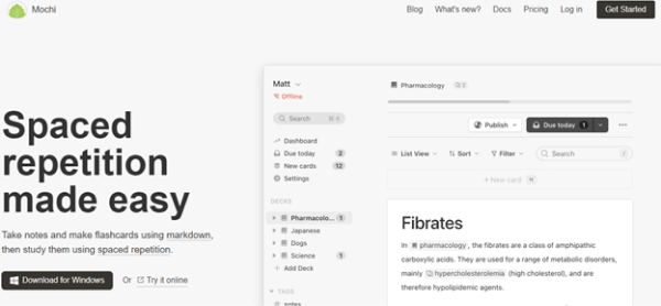 Spaced Repetition Website - Mochi