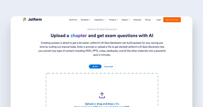 AI quiz generator - Jotform