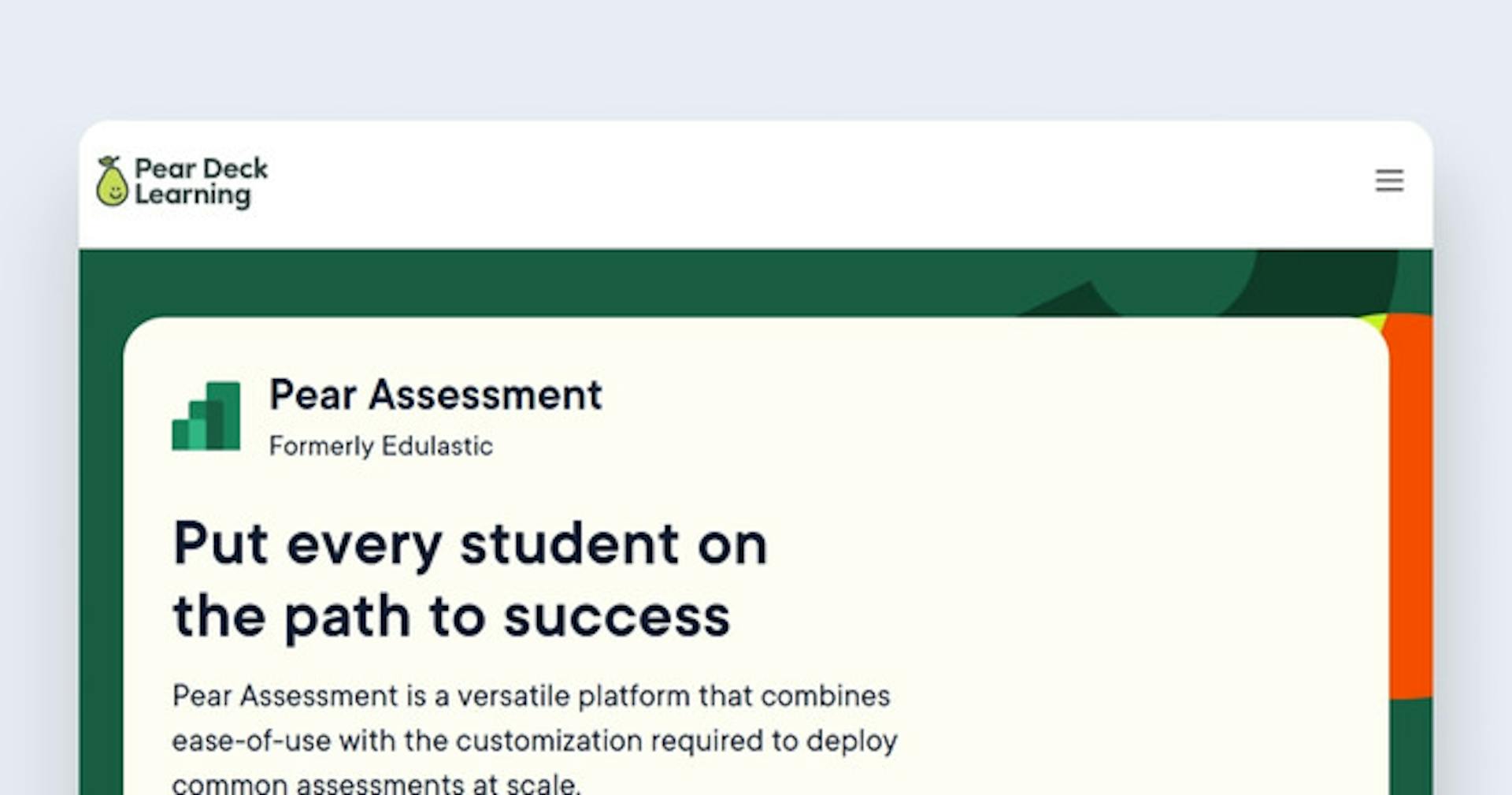 Virtual classroom platform - Pear Assessment