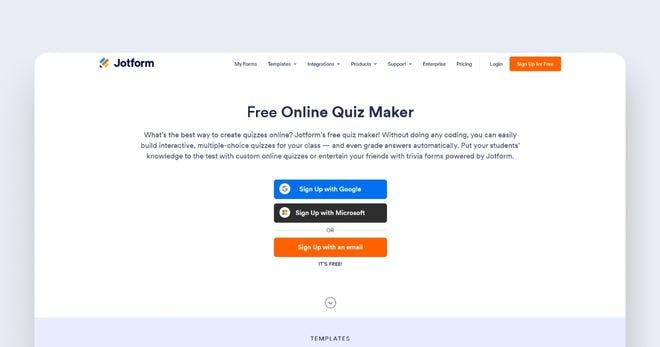 Multiple choice test creator software - Jotform