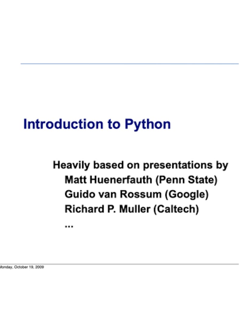 Introduction to Python