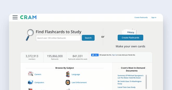 Flashcard maker - Cram