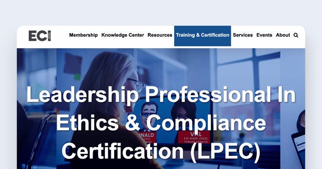 Ethical training program - ECI Leadership Professional In Ethics & Compliance Certification (LPEC)