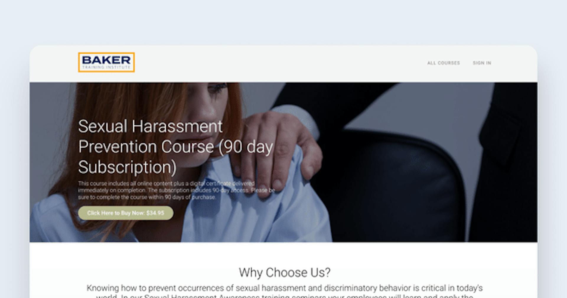 Sexual Harassment Training Course - Sexual Harassment (Baker Training Institute)