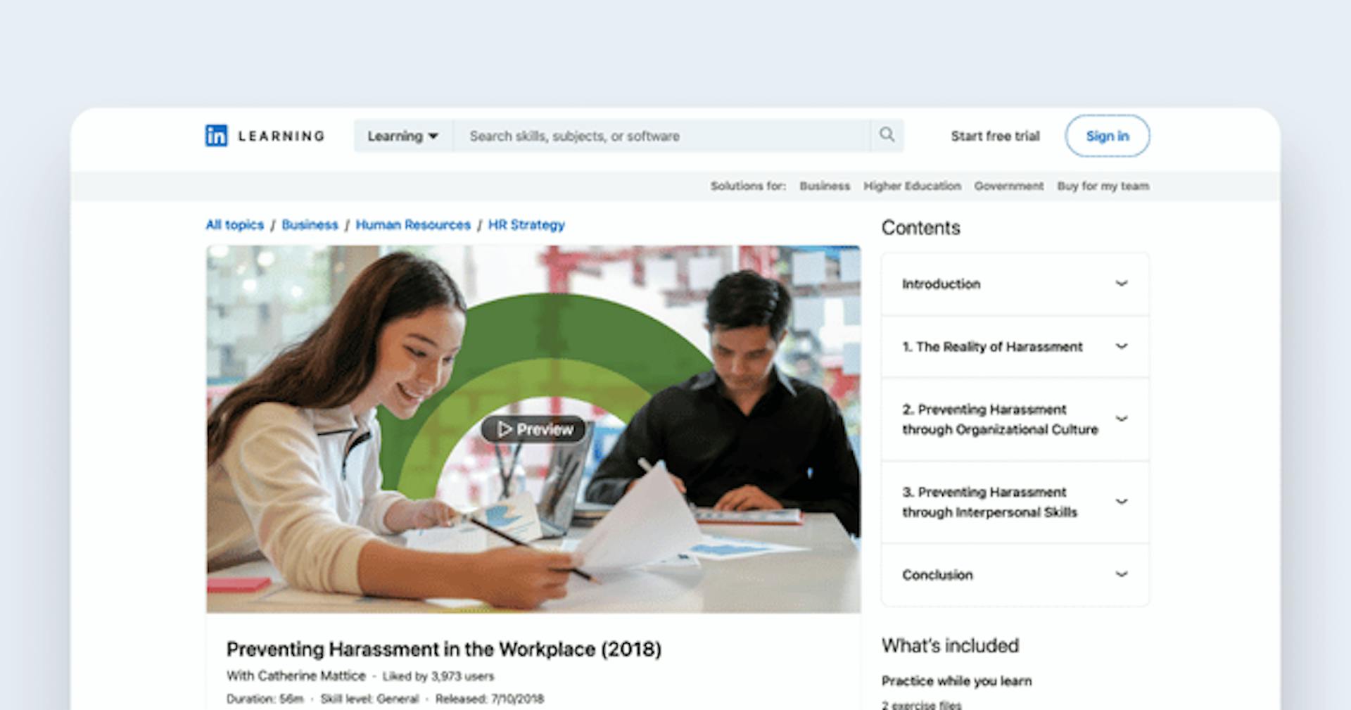 Sexual Harassment Training Course - Preventing Harassment in the Workplace (LinkedIn Learning)