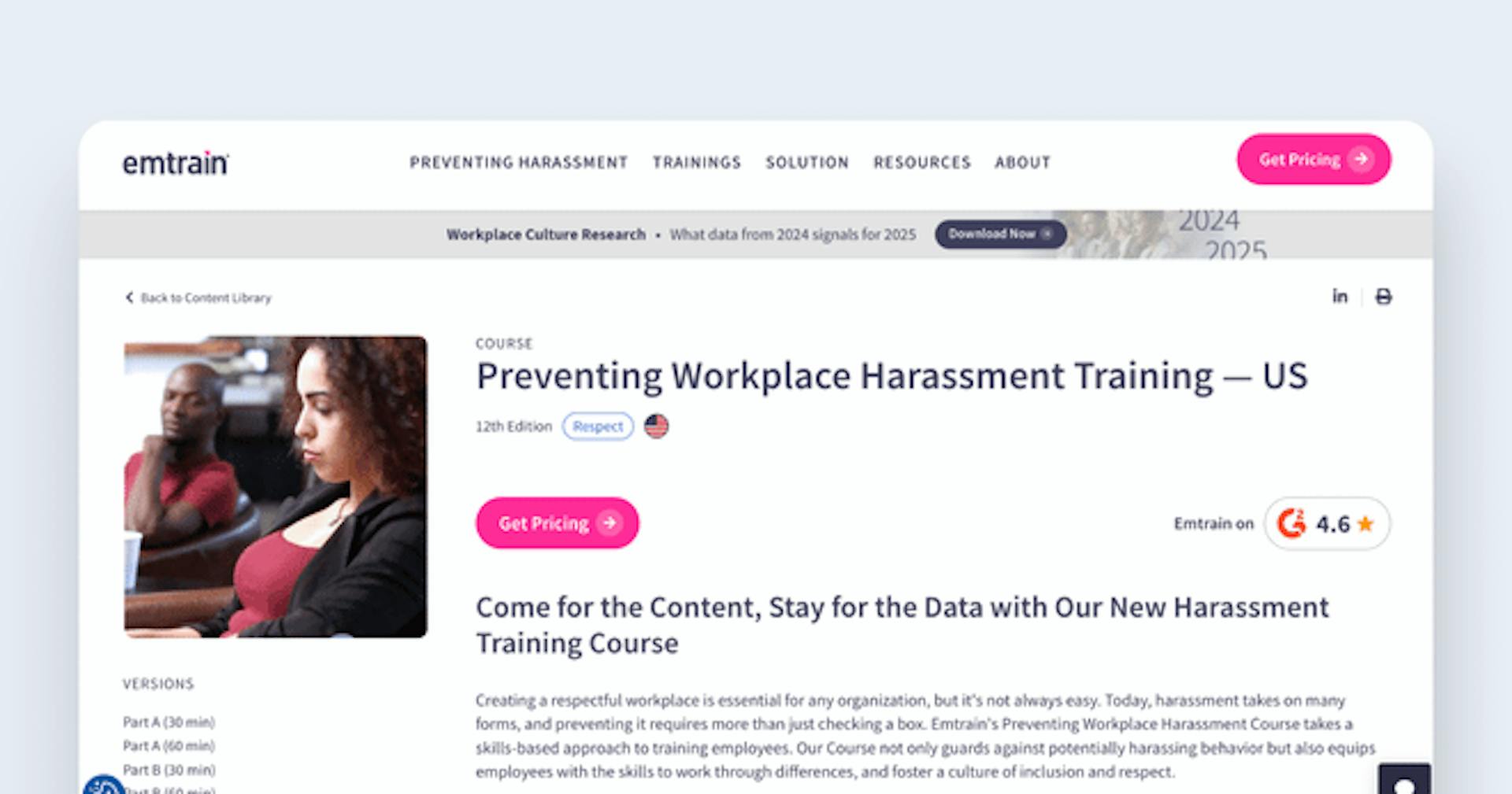 Sexual Harassment Training Course - Preventing Workplace Harassment (Emtrain)