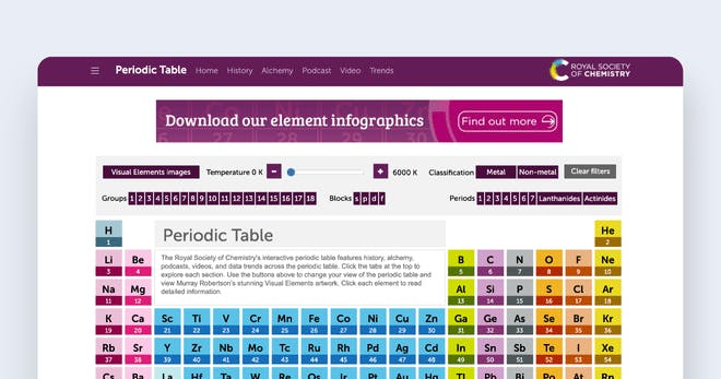 Application éducative gratuite - Periodic Table