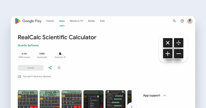 Application éducative gratuite - RealCalc