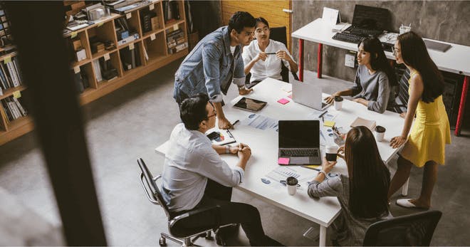 Peer discussion among team members