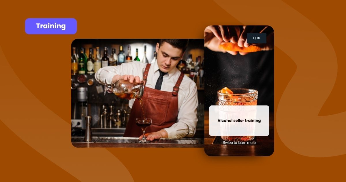 A bartender applying his knowledge of alcohol seller training at work