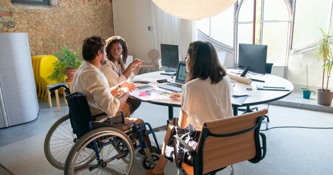 Three employees forming an inclusion council