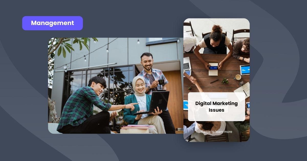 Employees learning about digital marketing issues on a laptop