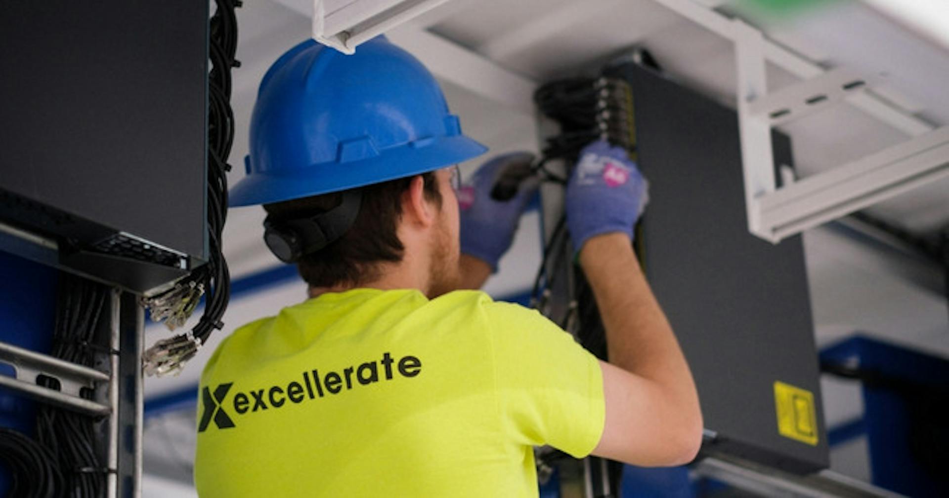 A staff performing electrical work