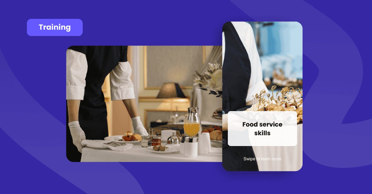 Staff serving dishes at a restaurant