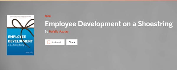 Training and Development Book - Employee Development on a Shoestring by Halelly Azulay