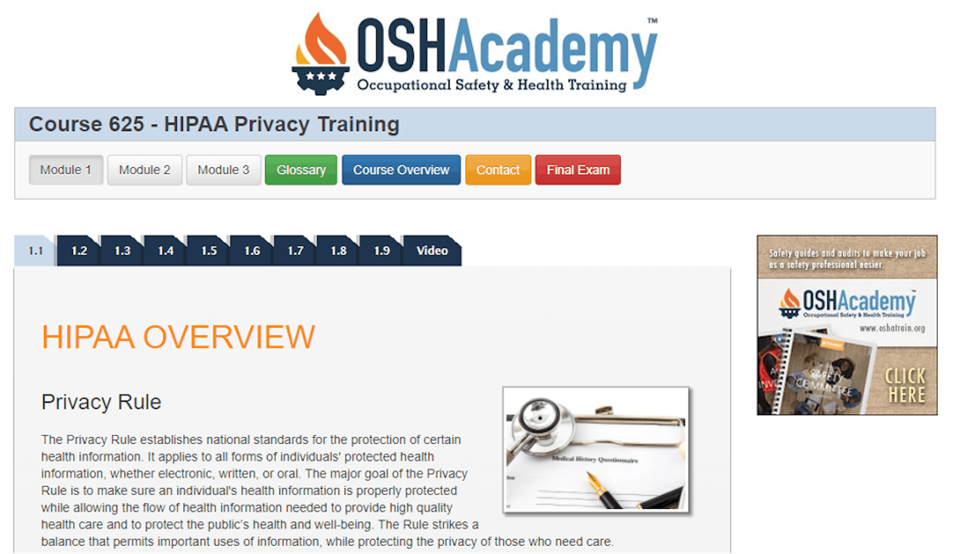 Free HIPAA Training - OSH Academy